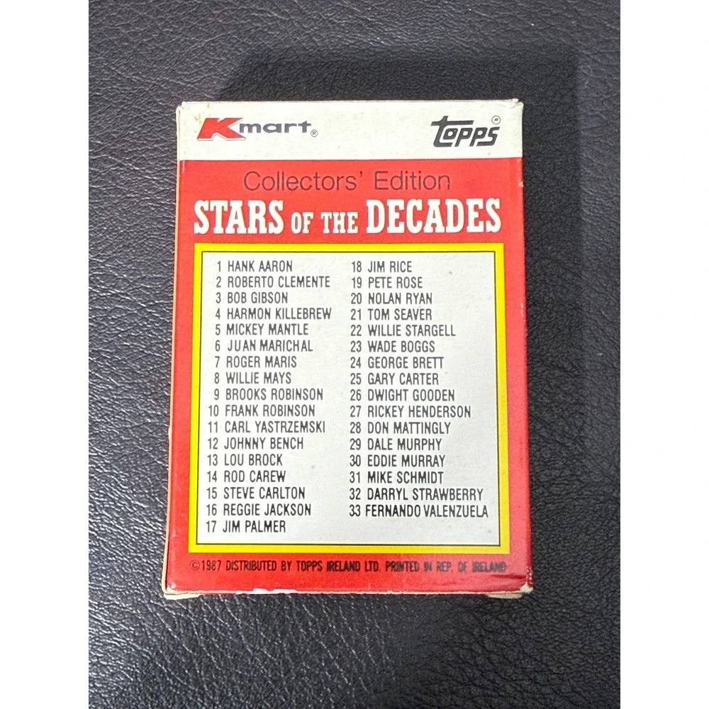 1987 Kmart Topps 25th Anniversary Stars of the Decades Baseball Card Set 33ct